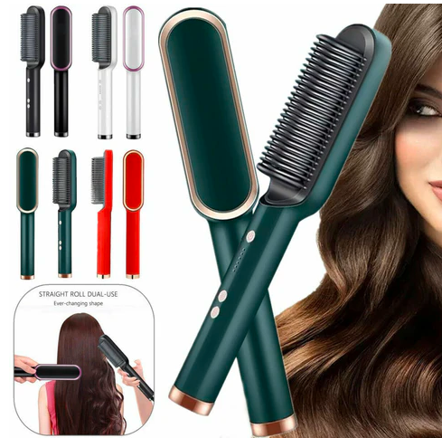 Hair Straightener with Brush Comb